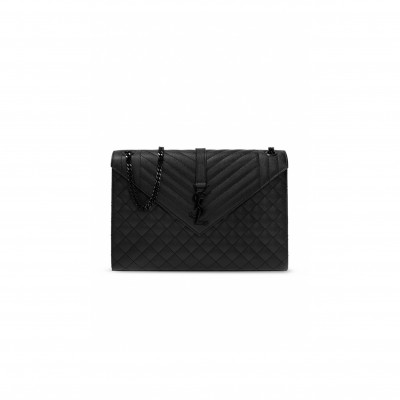 YSL BLACK ENVELOPE SHOULDER BAG 600166BOW981000 (31*22*7.5cm)
